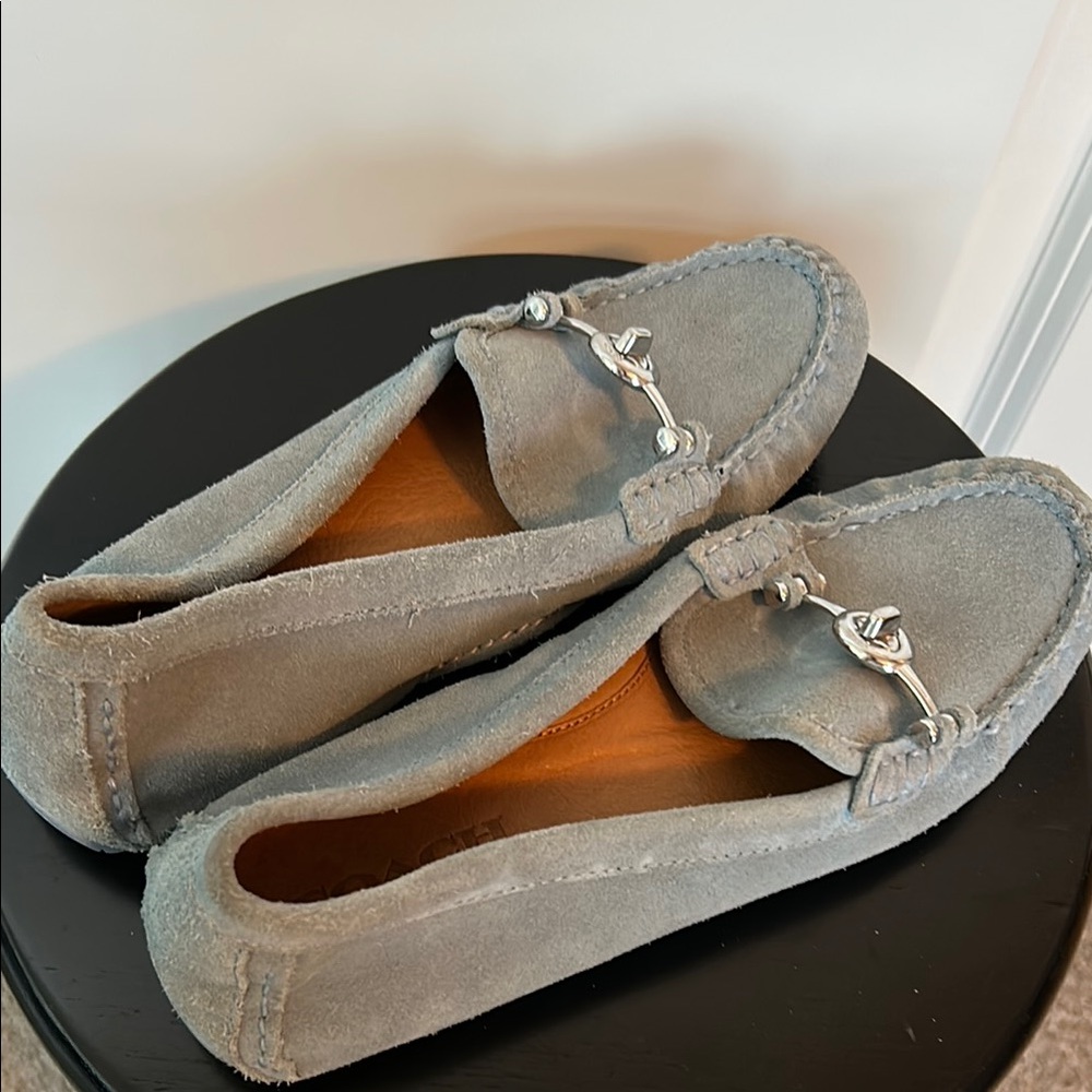 Coach cornflower (light blue) Suede Loafers with Silver Accent size 7. - Picture 2 of 6